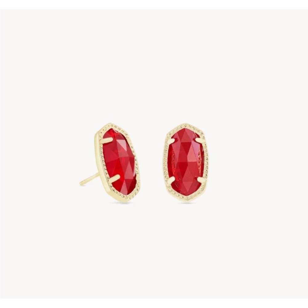 Kendra Scott Ellie Stud Earrings, Ruby Red Gold plated NWOT me an offer!
